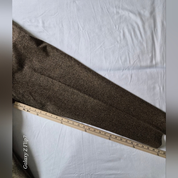 ​VTG Talbots Petite Italian Wool Silk Pantsuit | Brown Herringbone 2PC Set | 14P - Picture 9 of 16